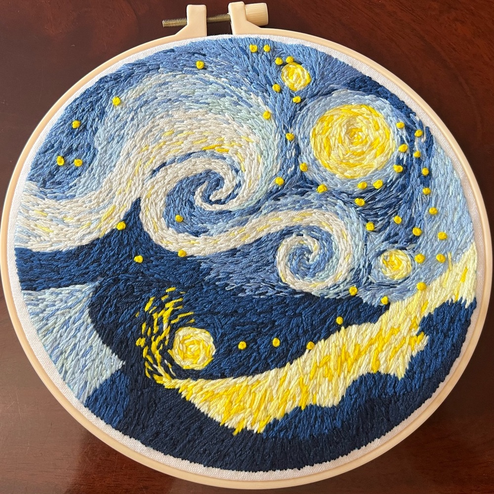 New hand crafted embroidery art display